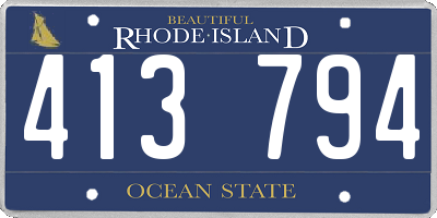 RI license plate 413794