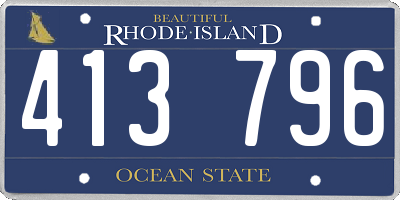 RI license plate 413796