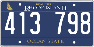 RI license plate 413798