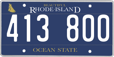 RI license plate 413800