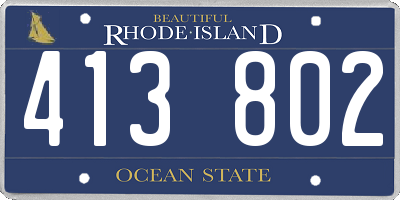 RI license plate 413802