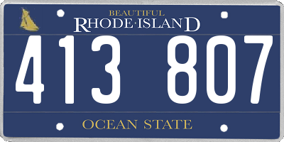 RI license plate 413807