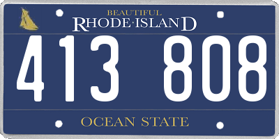 RI license plate 413808