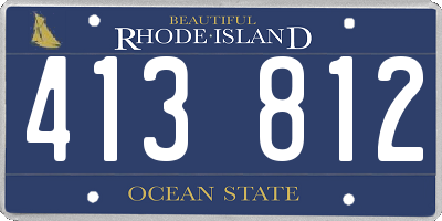 RI license plate 413812