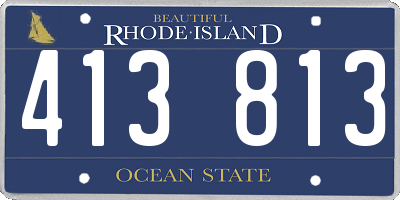 RI license plate 413813