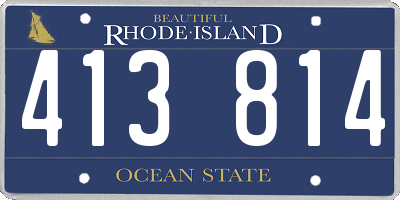 RI license plate 413814