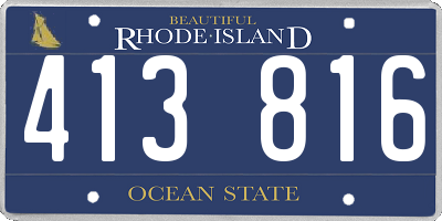 RI license plate 413816