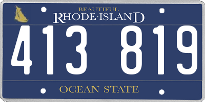 RI license plate 413819