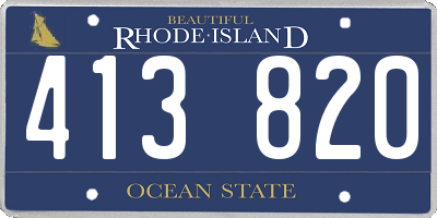 RI license plate 413820