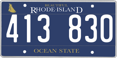 RI license plate 413830