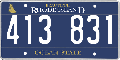 RI license plate 413831