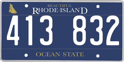 RI license plate 413832