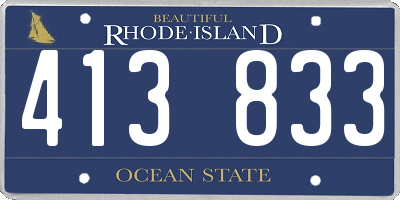 RI license plate 413833