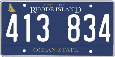 RI license plate 413834
