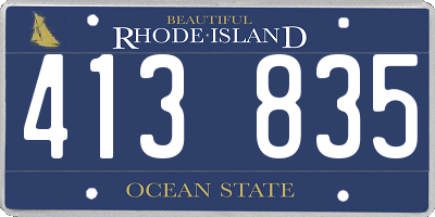 RI license plate 413835