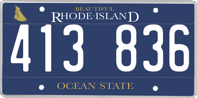 RI license plate 413836