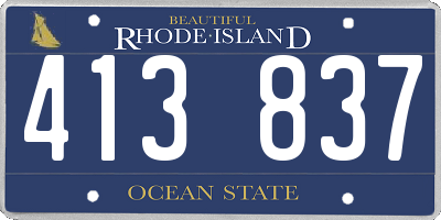 RI license plate 413837