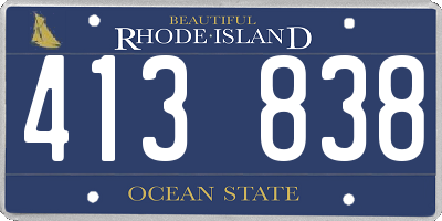 RI license plate 413838
