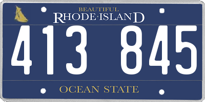RI license plate 413845