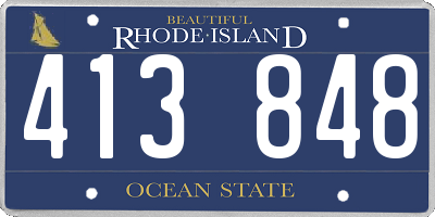 RI license plate 413848