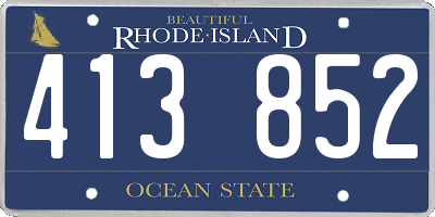RI license plate 413852