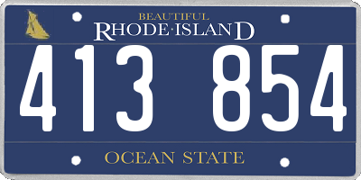 RI license plate 413854