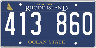 RI license plate 413860