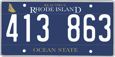 RI license plate 413863