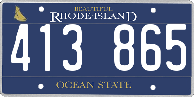 RI license plate 413865