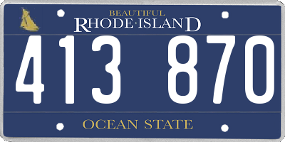 RI license plate 413870