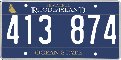 RI license plate 413874