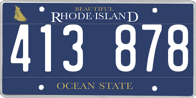 RI license plate 413878