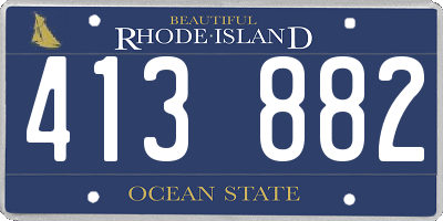 RI license plate 413882