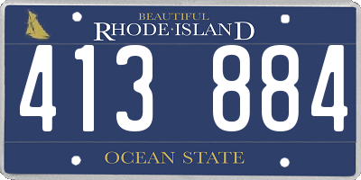 RI license plate 413884