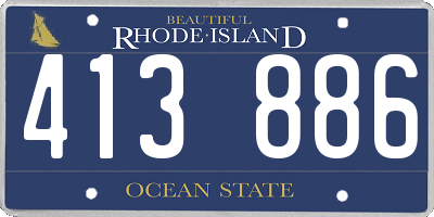 RI license plate 413886