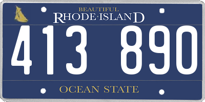 RI license plate 413890