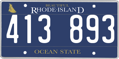 RI license plate 413893