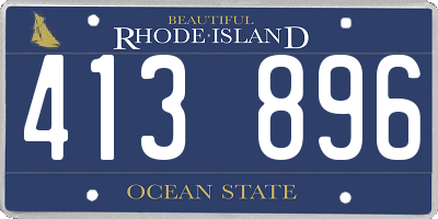 RI license plate 413896