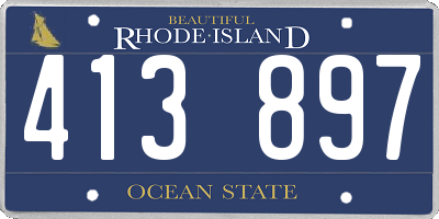 RI license plate 413897