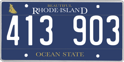 RI license plate 413903