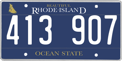 RI license plate 413907
