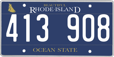 RI license plate 413908