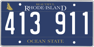 RI license plate 413911