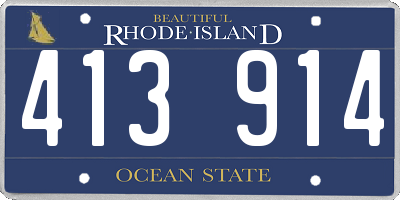 RI license plate 413914