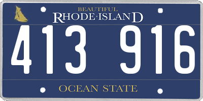 RI license plate 413916