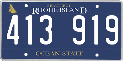 RI license plate 413919