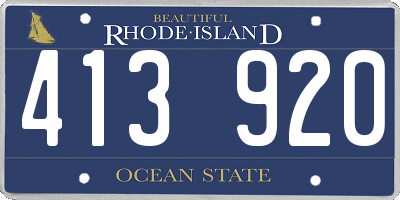 RI license plate 413920