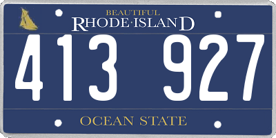 RI license plate 413927
