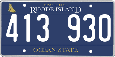 RI license plate 413930