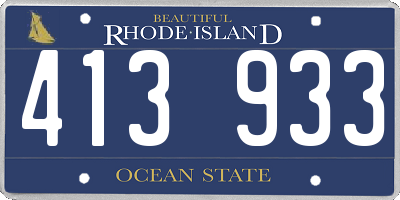 RI license plate 413933